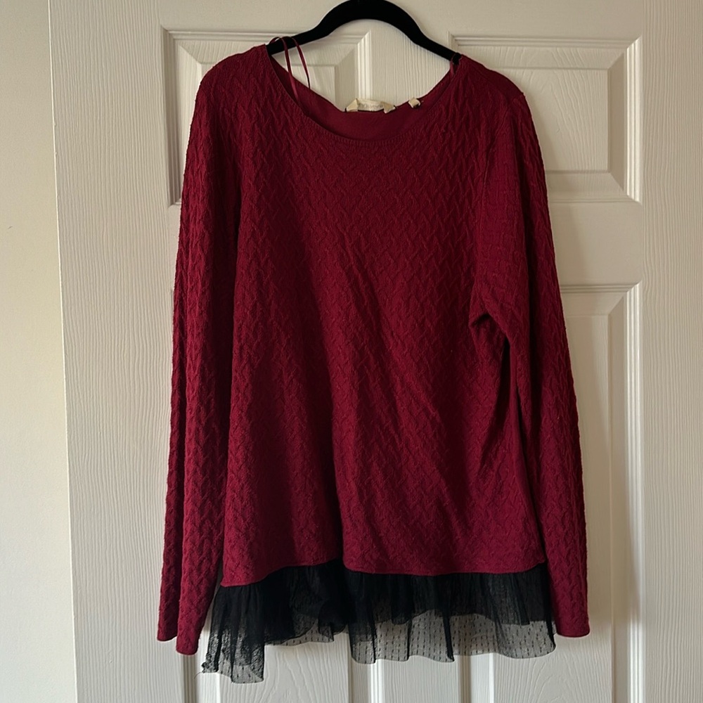 French NAF NAF Red Long Sleeve Size XL